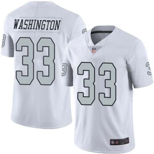 Men Oakland Raiders Limited White DeAndre Washington Jersey NFL Football #33 Rush Vapor Jersey->oakland raiders->NFL Jersey